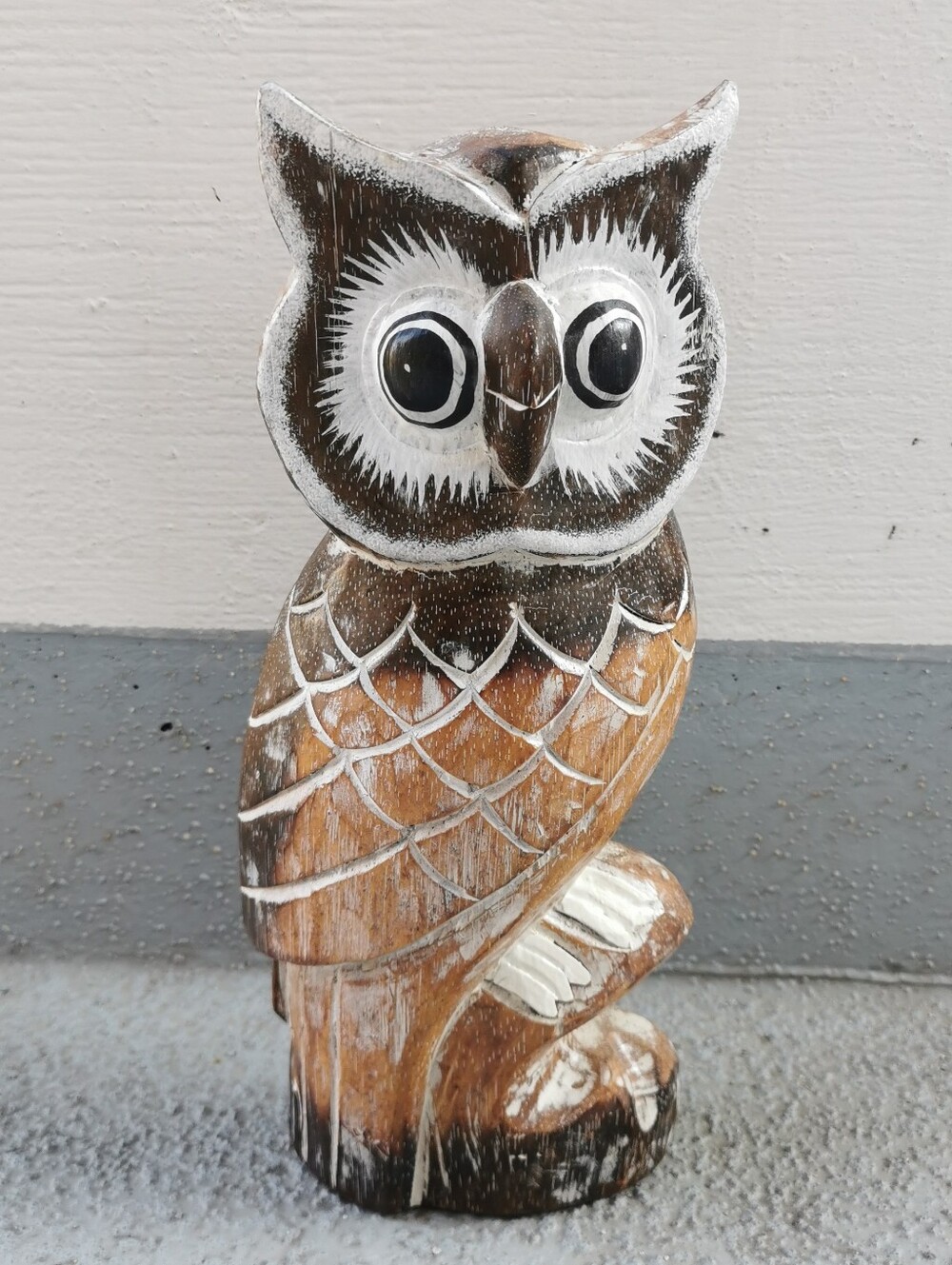 Vintage Hand-Carved Wooden Owl Figurine 12” Rustic Home Decor - Picture 11 of 11